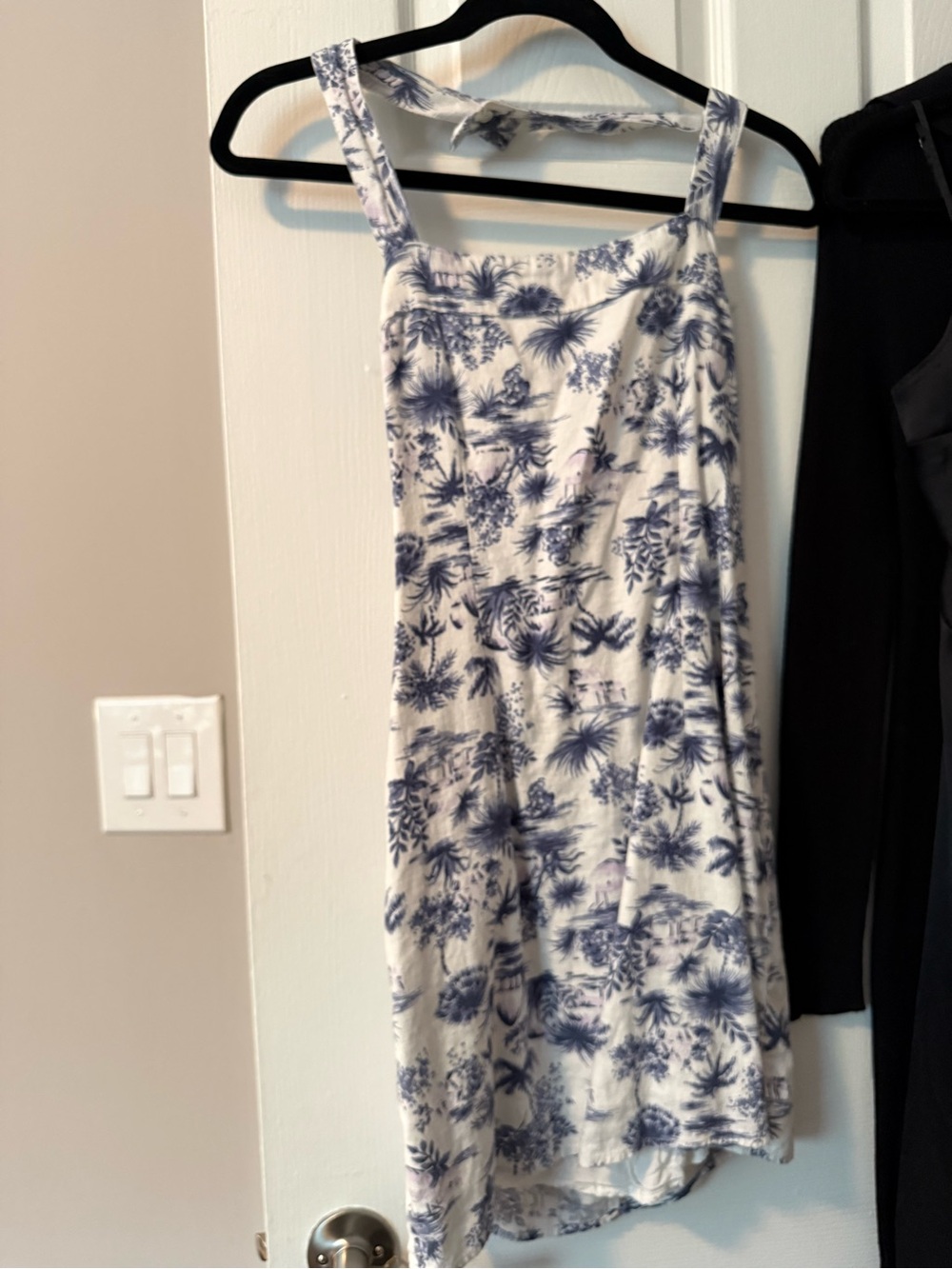 Abercrombie & Fitch White and Blue Printed Jumpsuit Romper